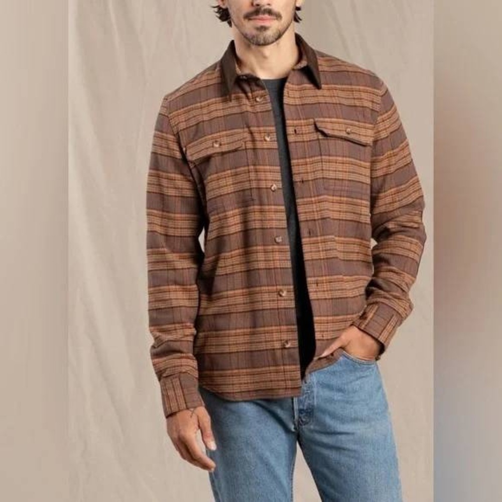 Toad&Co Folk Yeah Longsleeve Shirt‎ Boundary Water Blue XXL New With Tags